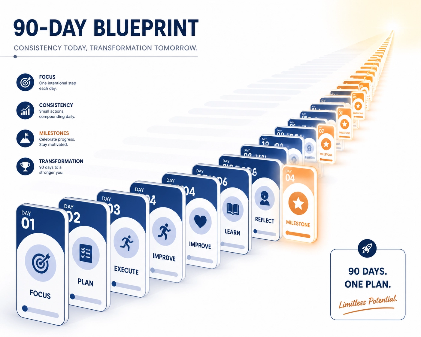 A 90-day execution blueprint for building an email list with consistent milestones and discipline.