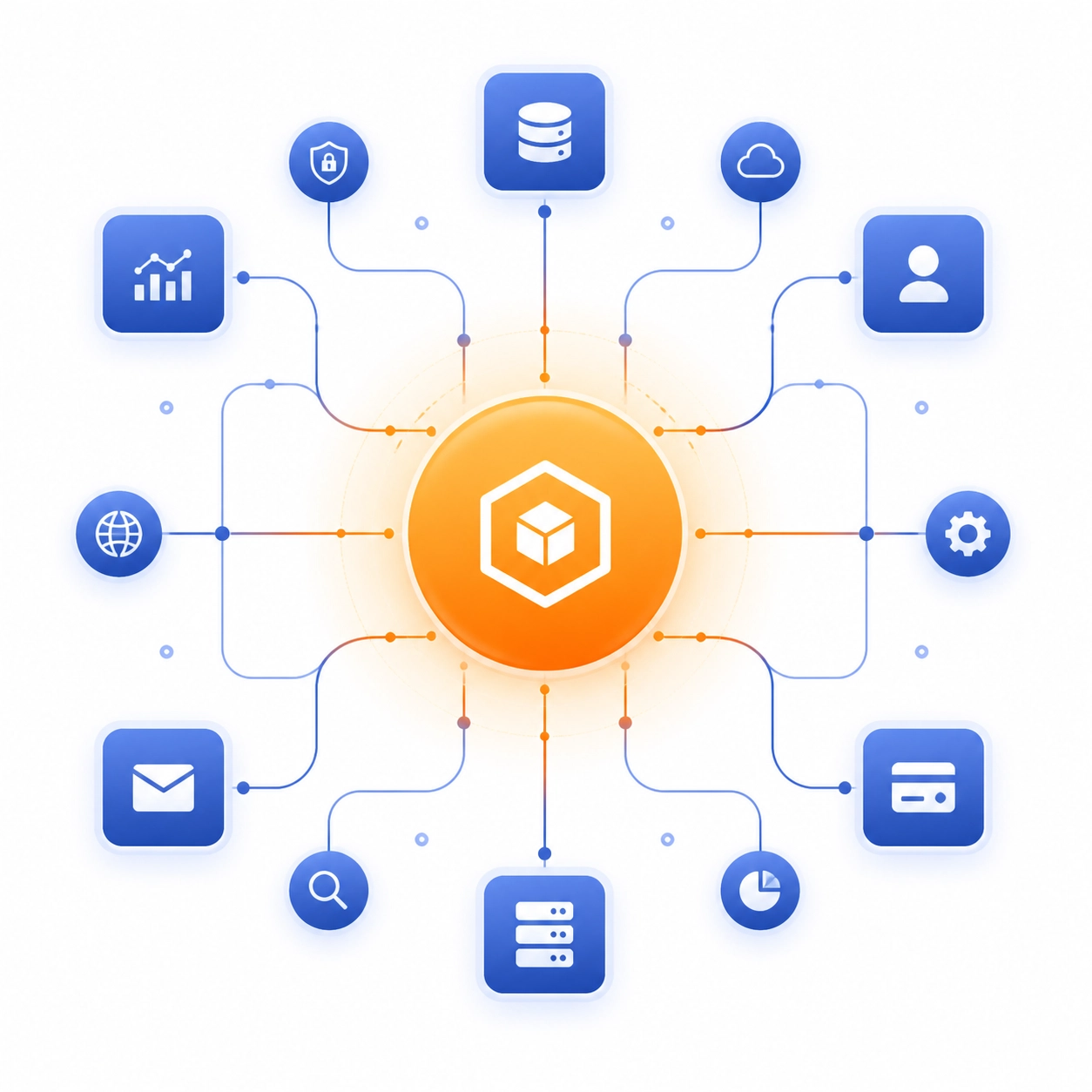 Central networking hub illustration representing authority building and scaling within affiliate marketing communities.