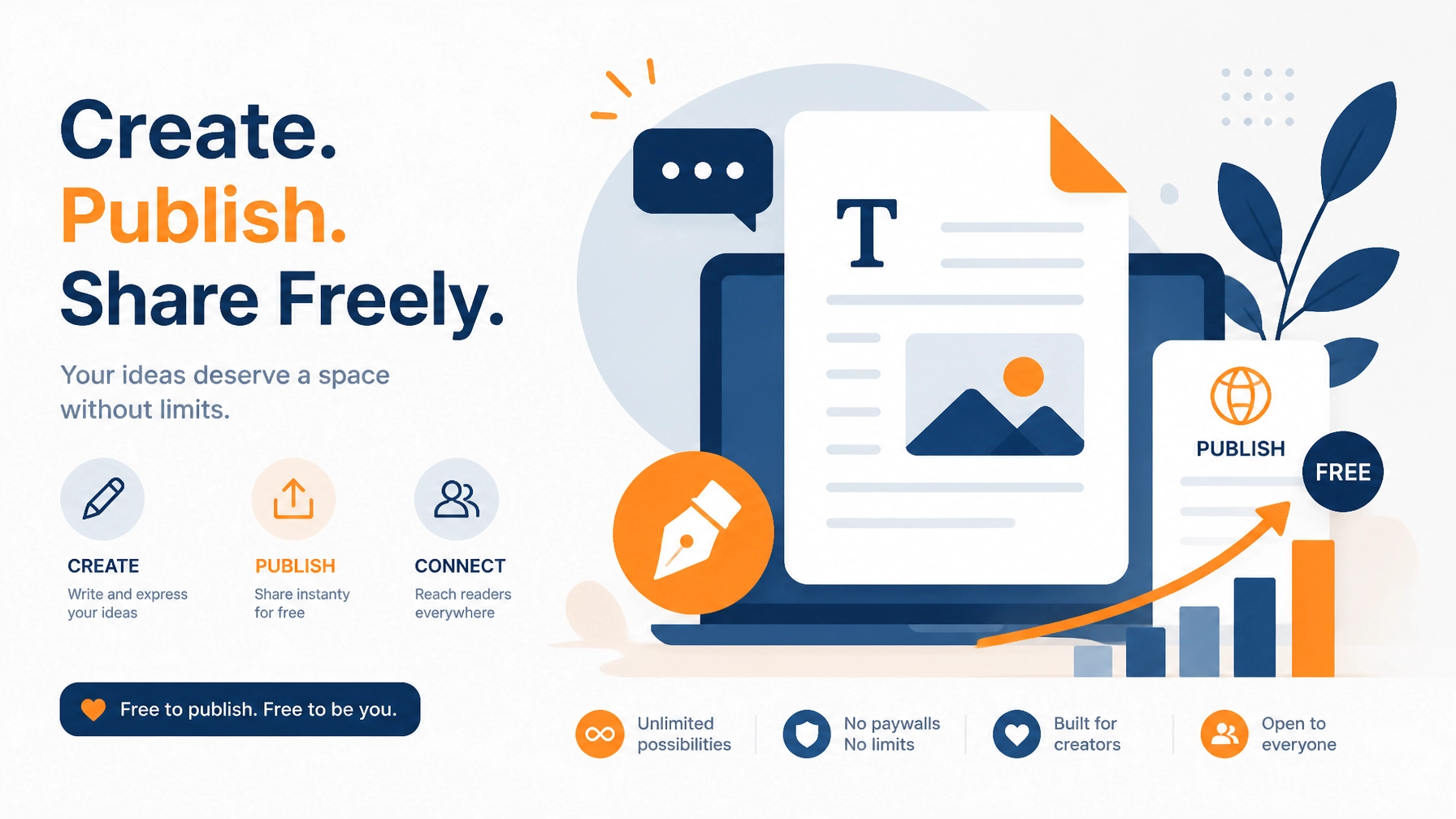 Content creation and free publishing platforms