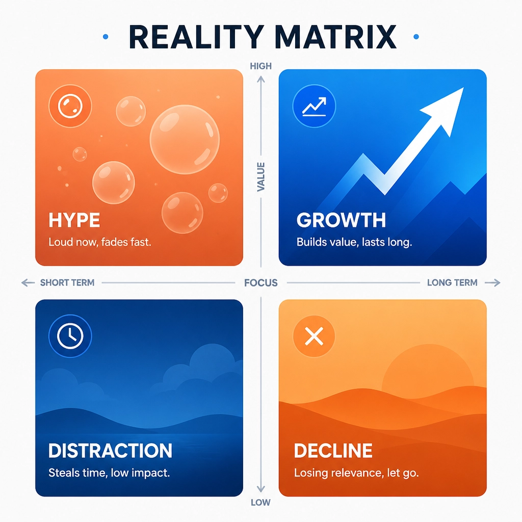 Digital Marketing Reality Matrix Illustration