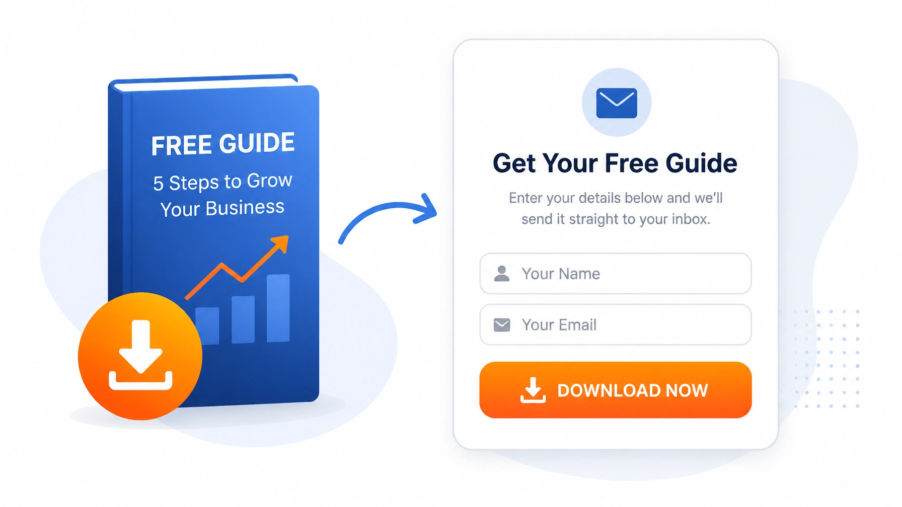 Opt-in form and lead magnet download icon in flat vector style