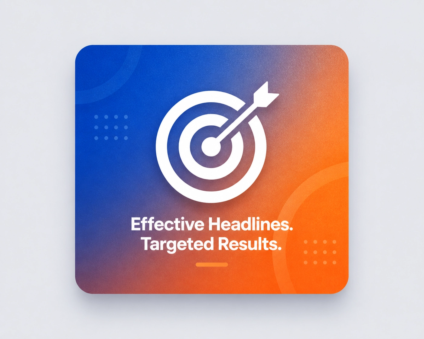 Digital interface card with a bullseye icon representing a high-converting capture page headline.