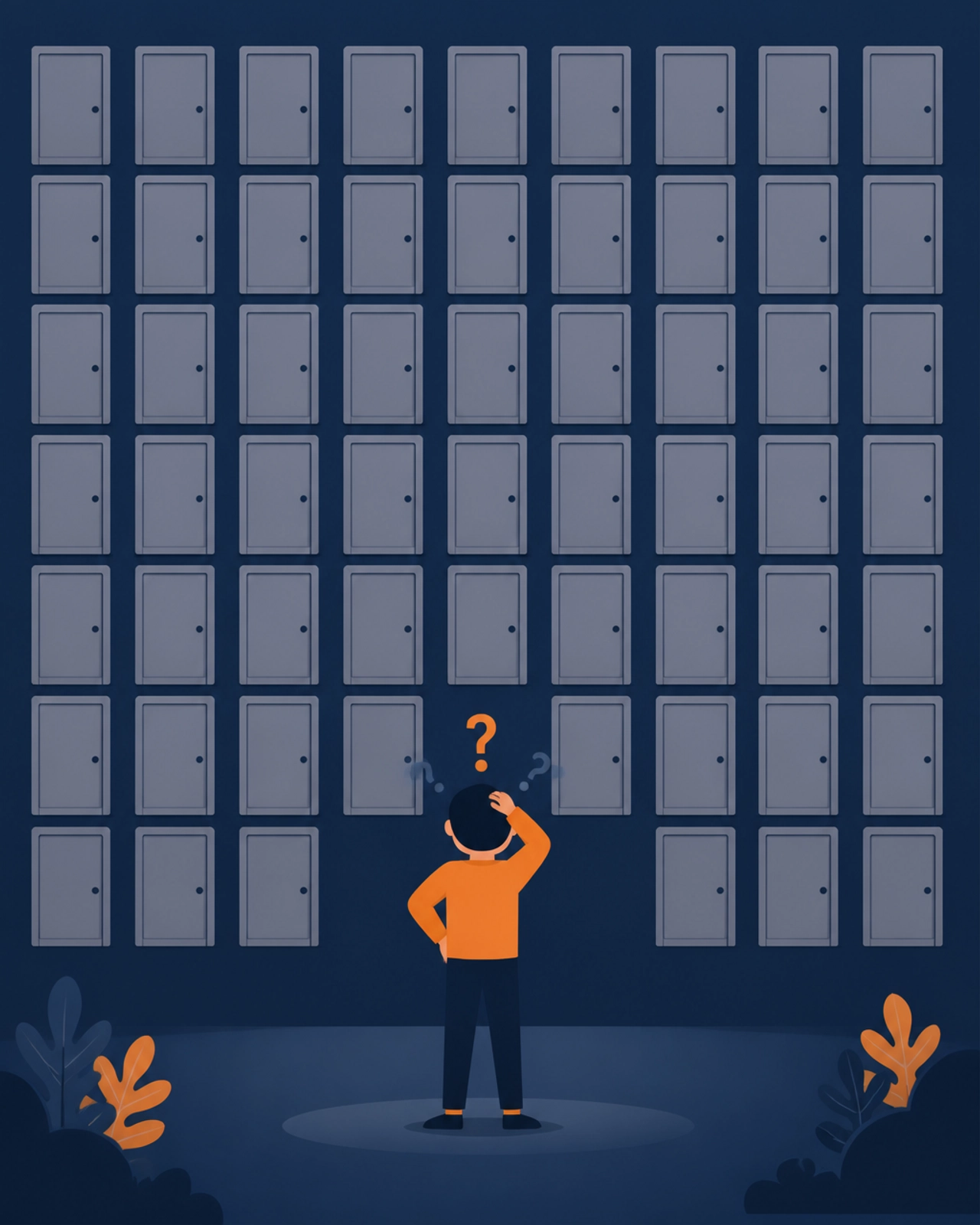 Visual Representation of Decision Paralysis with Cluttered Doors