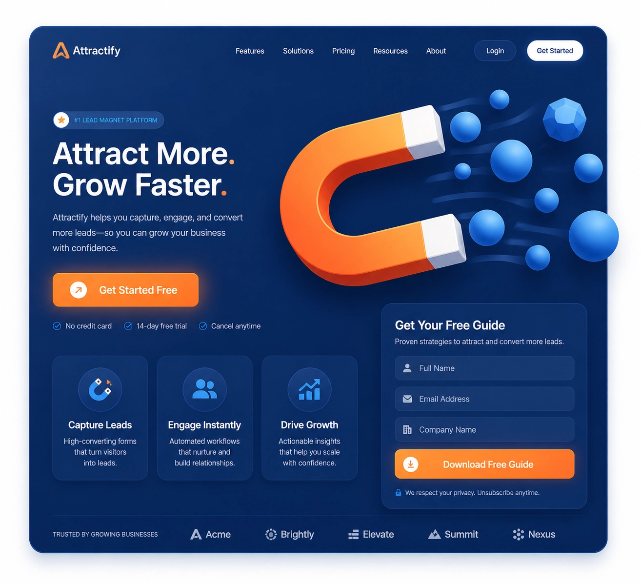 Illustration of a lead capture page showing how to build marketing funnels for free.