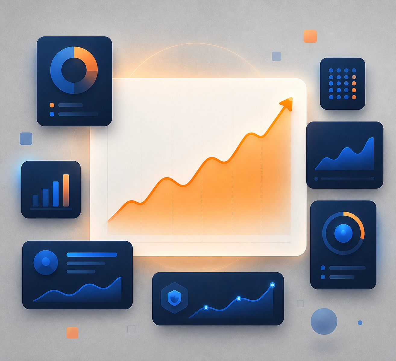 Daily-Hub analytics dashboard showing upward growth trends and performance metrics for link-in-bio links.