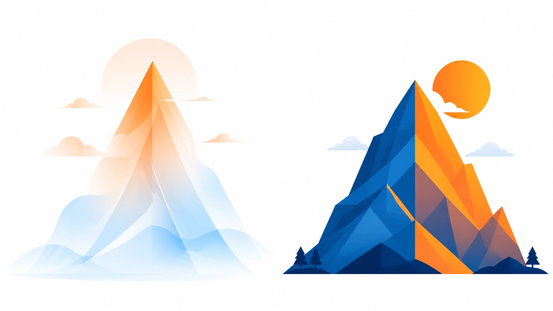 A clean vector illustration representing Reality vs Hype, contrasting the ease of a dream with the solid structure of actual work.