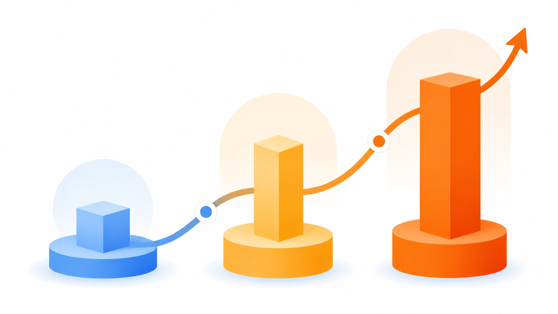 90-day execution roadmap showing three geometric milestones for foundation, engagement, and scaling