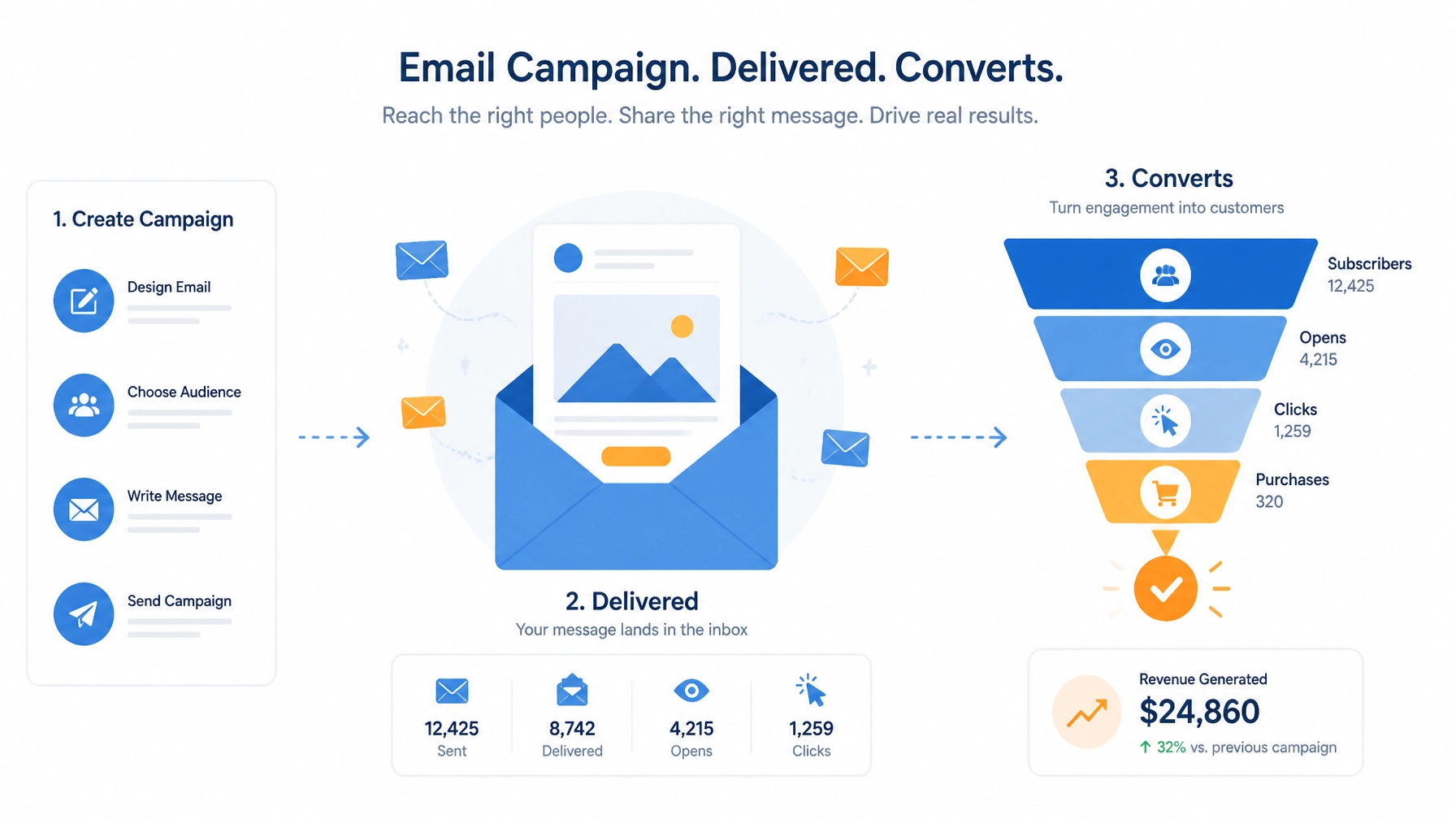 Digital marketing campaign delivery and conversion funnels