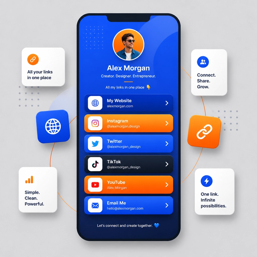 Minimalist link-in-bio interface for centralizing affiliate links
