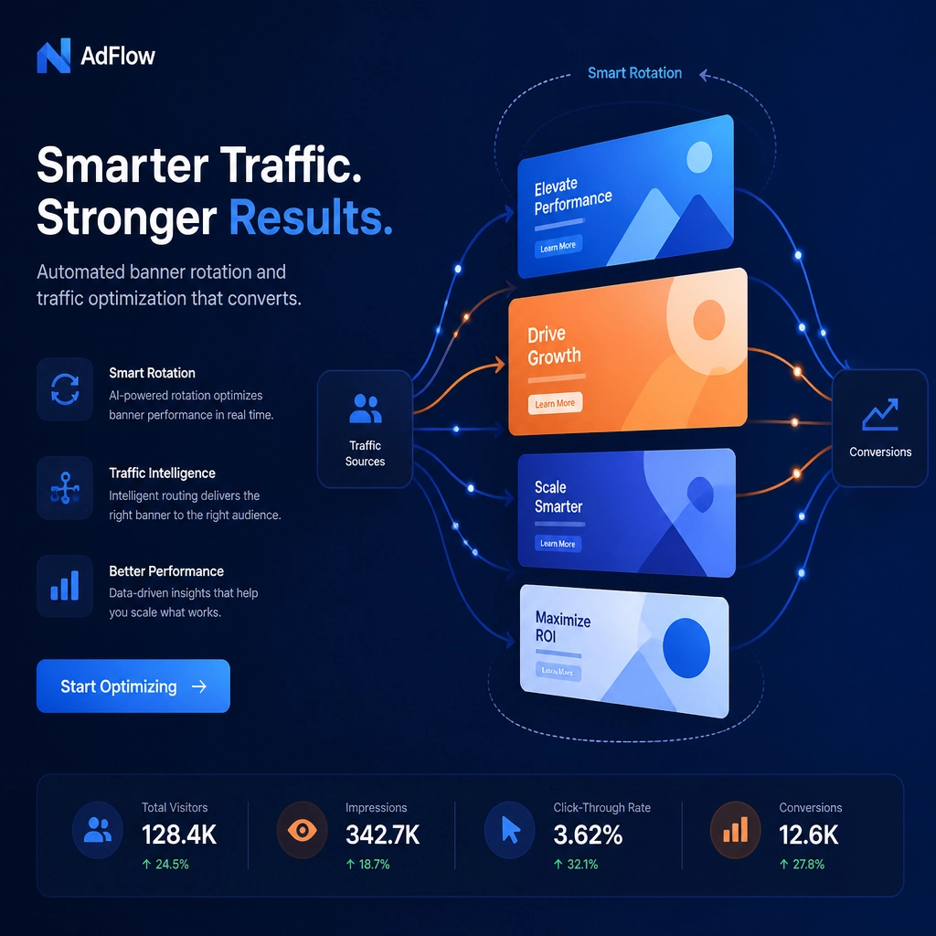 Geometric representation of rotating banner ads and traffic flow
