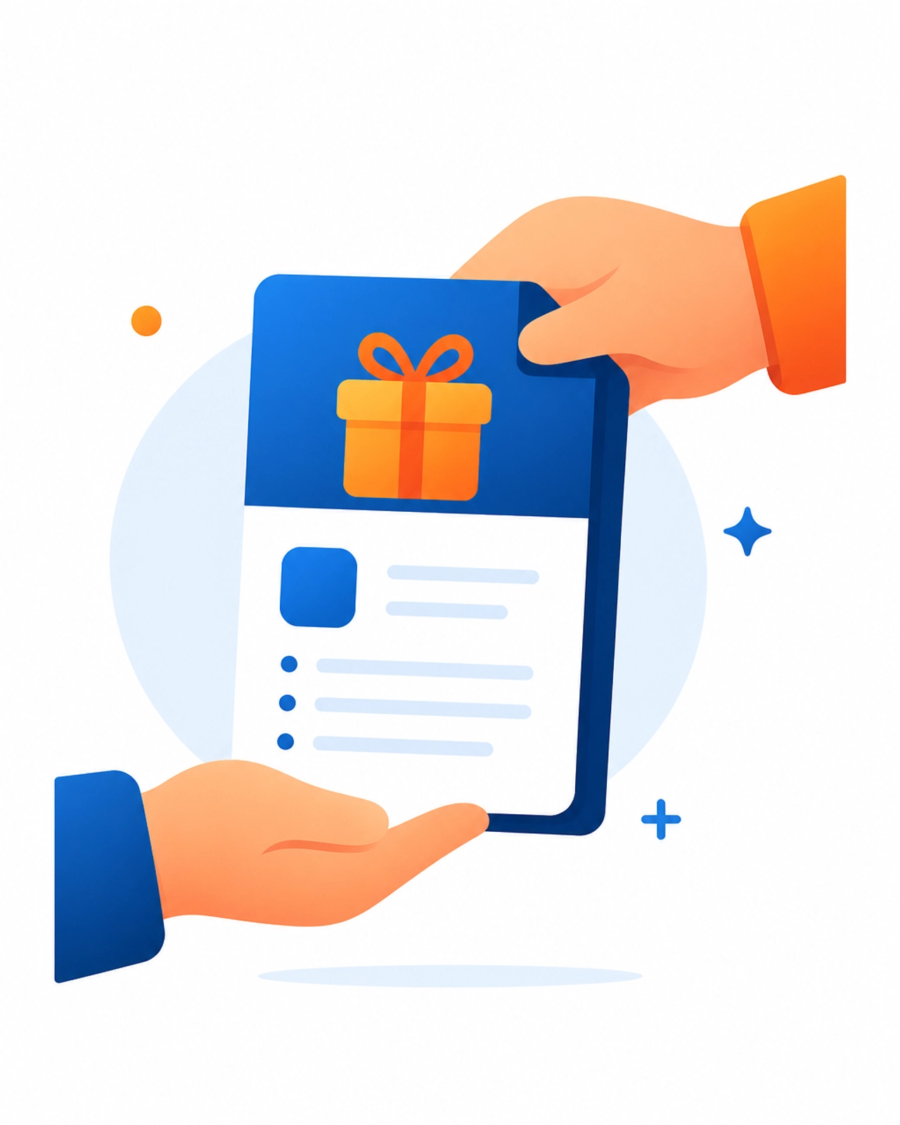 Minimalist flat illustration of a digital lead magnet exchange