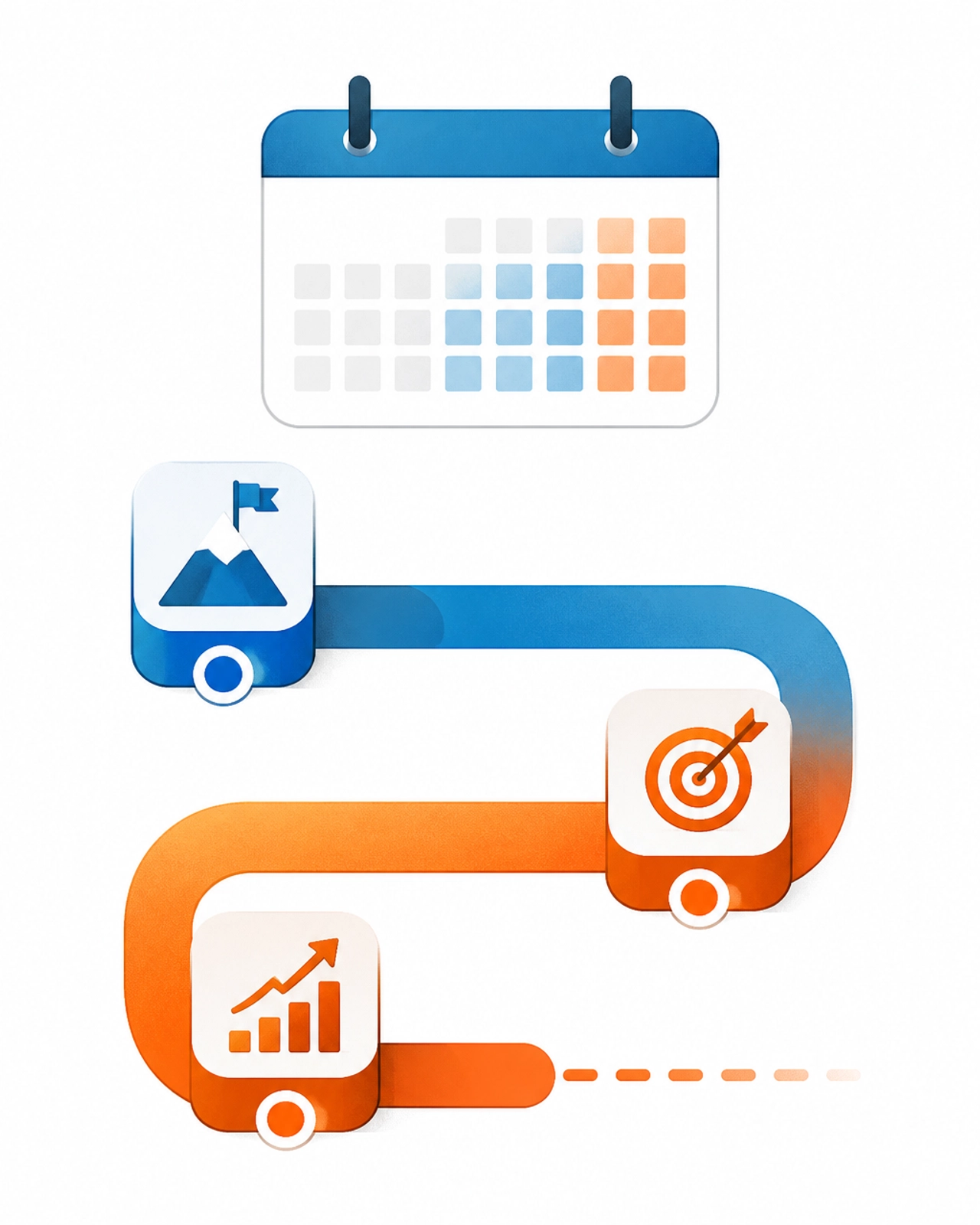 Minimalist 90-day progress timeline illustration